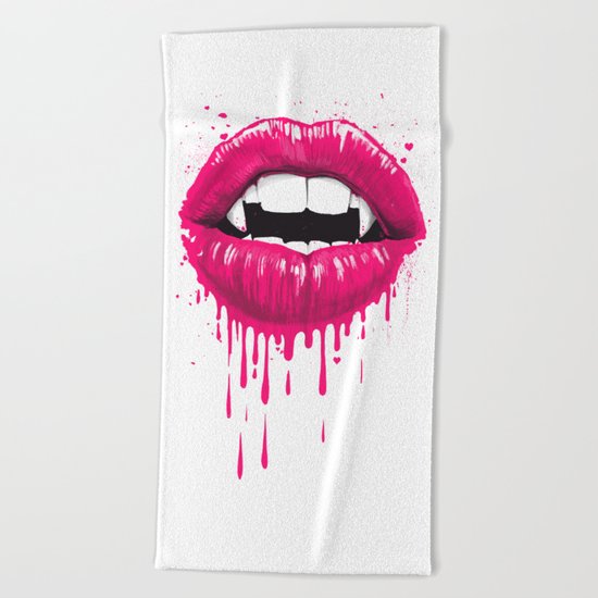vampire lips Beach Towel
