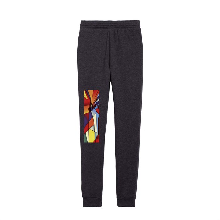 Red Carnation In A Vase Geometric Abstract Art Kids Joggers