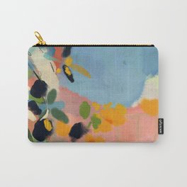 garden with sea view and olive tree Carry-All Pouch | Digital, Summer, Painting, Blackolives, Sky, Coral, Decoration, Garden, Art, Interior 