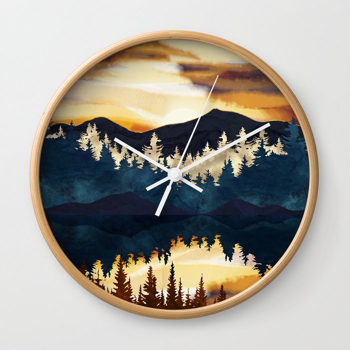 Fall Sunset Wall Clock