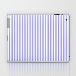 Royal Blue and White Micro Vertical Vintage English Country Cottage Ticking Stripe Laptop Skin