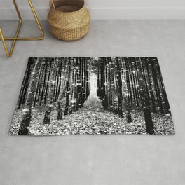 Magical Forest Black White Gray Rug
