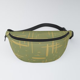 Mid-Century Modern Kinetikos Pattern in Olive Green and Mustard Gold  Fanny Pack