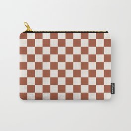 Check Rust Checkered Checkerboard Geometric Earth Tones Terracotta Modern Minimal Chocolate Pattern Carry-All Pouch