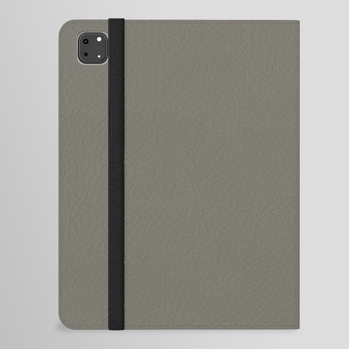 Dark Coconut Fiber Greige Gray - Grey Solid Color Pairs PPG Artillery PPG1008-6 iPad Folio Case