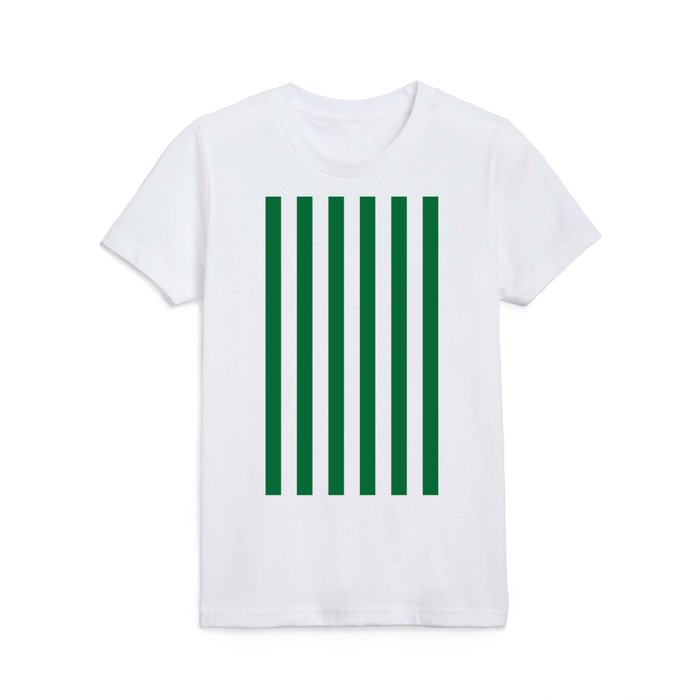 Vertical Stripes (Olive & White Pattern) Kids T Shirt