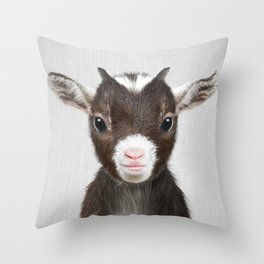Baby Goat - Colorful Throw Pillow