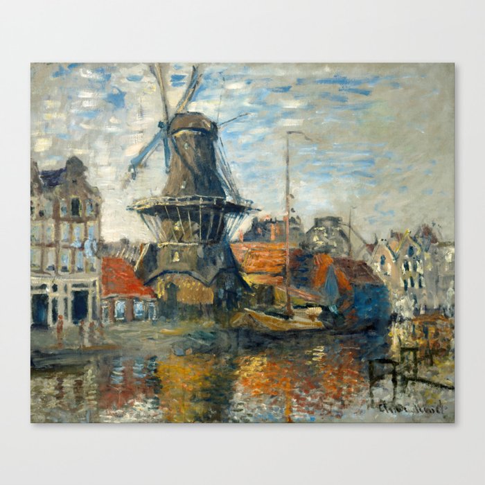 Claude Monet "The Windmill, Amsterdam", 1871 Canvas Print