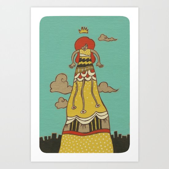 The Long Dress Art Print