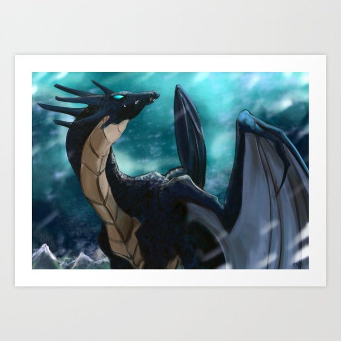 Blue Dragon Art Print by JonseyJones | Society6