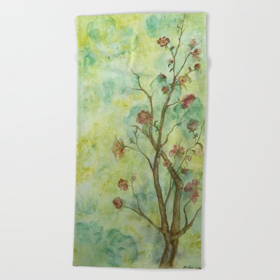 Branch with flowers Beach Towel