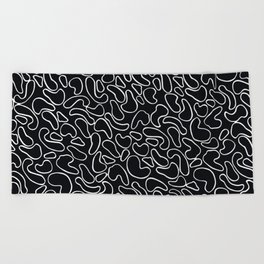 Animal print with dots, stains . Simple black and white futuristic background geometric seamless pattern. Scandinavian style, design for wallpaper, fabric, textile, cards, covers, wrapping paper. Beach Towel