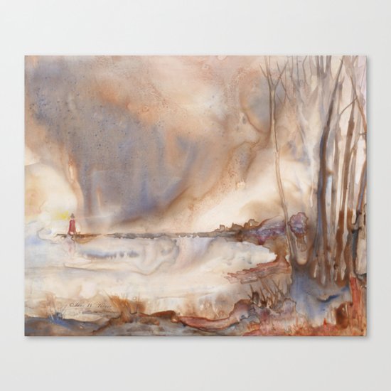 Charlevoix Pier Lighthouse Canvas Print