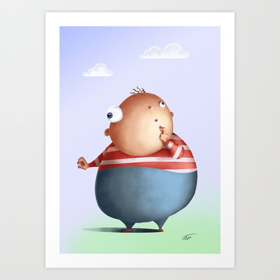 Thinking hard, or hardly thinking Art Print