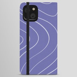 Minimalist Topographical Abstract in Periwinkle Purple iPhone Wallet Case
