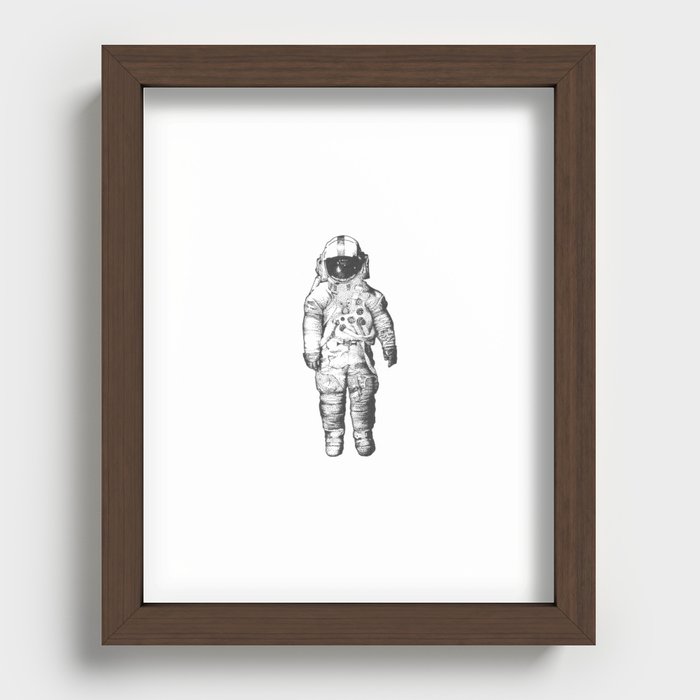 Deja Entendu astronaut dotwork Recessed Framed Print
