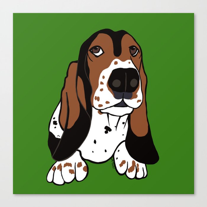 Basset Hound Canvas Print | Drawing, Basset-hound, Hound-dog, Basset-hound-dog