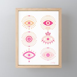 Evil Eyes – Pink Ombré Palette Framed Mini Art Print