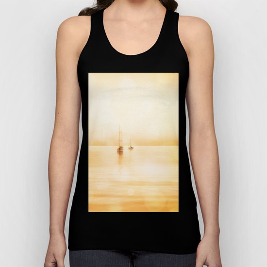 Bahama Sunset lonely sail boats Unisex Tank Top