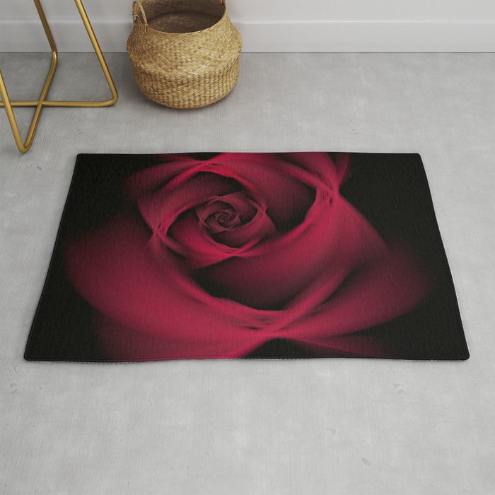 Abstract Rose Burgundy Passion Rug