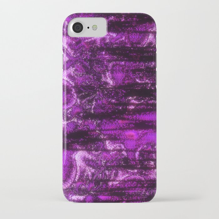 Purple Glitch Distortion iPhone Case