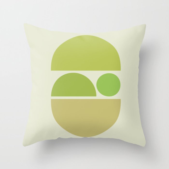 Sleeping Zen Baby - Calm Abstract - Pale Natural Greens Throw Pillow