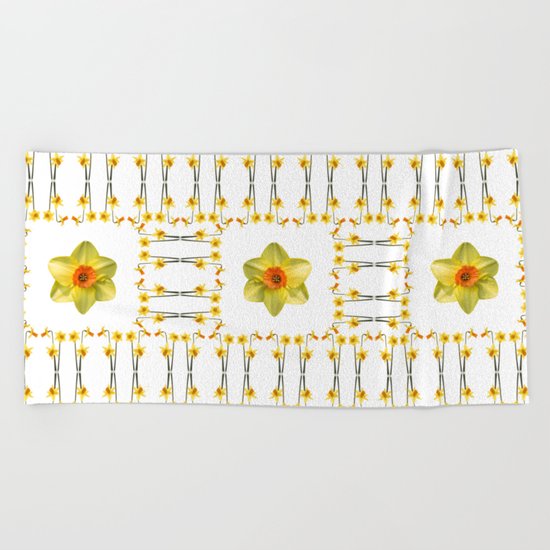 Daffodil Madness Beach Towel