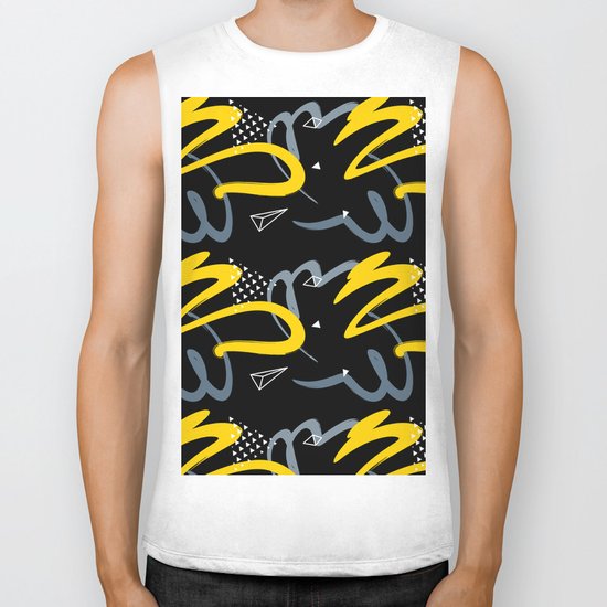 black & yellow Biker Tank