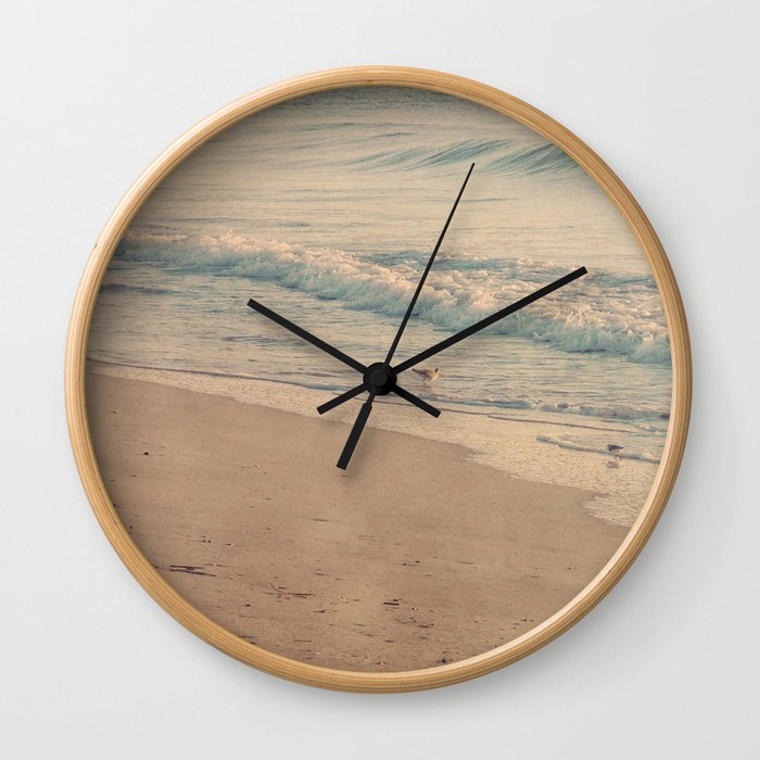 Morning Surf with Sand Pipers Wall Clock