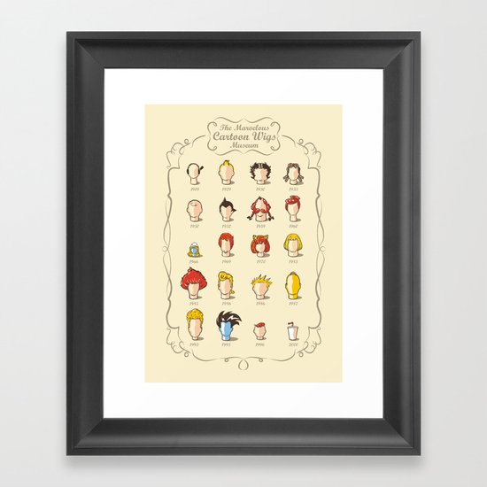 The Marvelous Cartoon Wigs Museum Framed Art Print