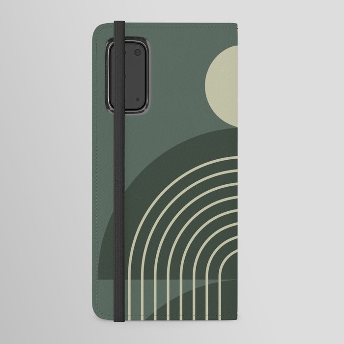Geometric Lines in Sage Green 27 (Rainbow Abstraction) Android Wallet Case
