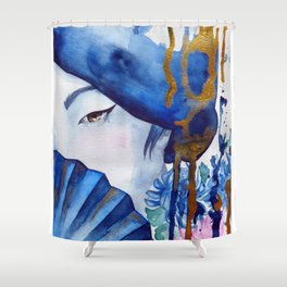 blue geisha Shower Curtain
