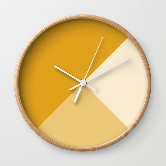 Mustard Tones Wall Clock by La Chic Society6