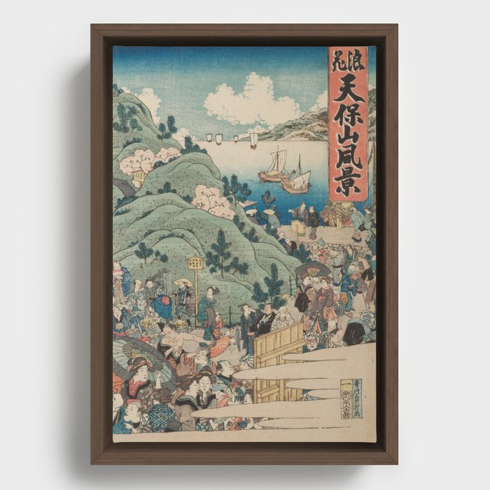“View of Mount Tenpo in Osaka” (Naniwa Tempōzan fukei) Framed Canvas