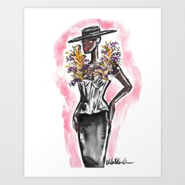 Flower Hat Girl Art Print