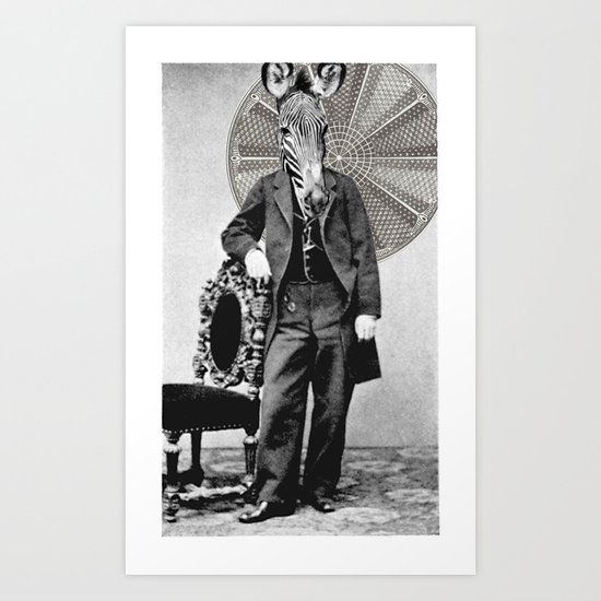Zebra Face Art Print