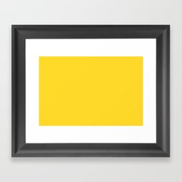 Bright Mid-tone Yellow Solid Color Pairs Pantone Vibrant Yellow 13-0858 / Accent Shade / Hue  Framed Art Print