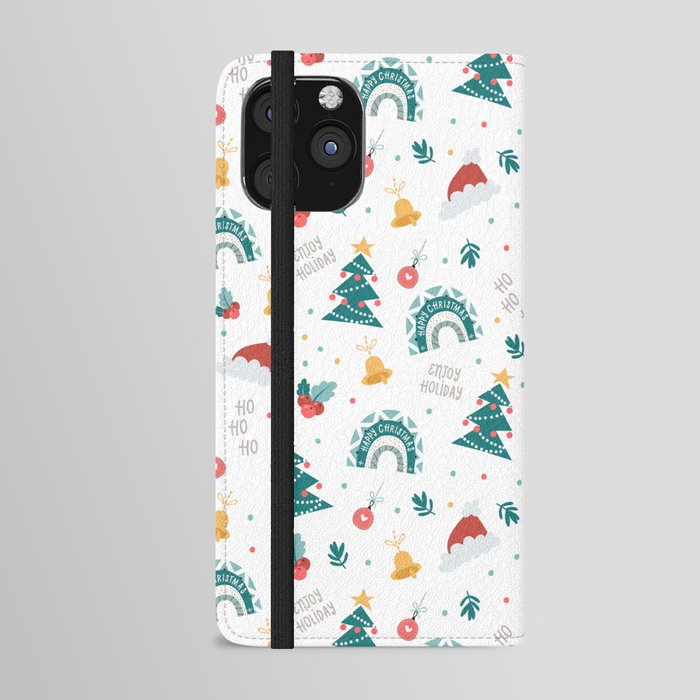 Ho Ho Ho Enjoy Holiday christmas pattern iPhone Wallet Case