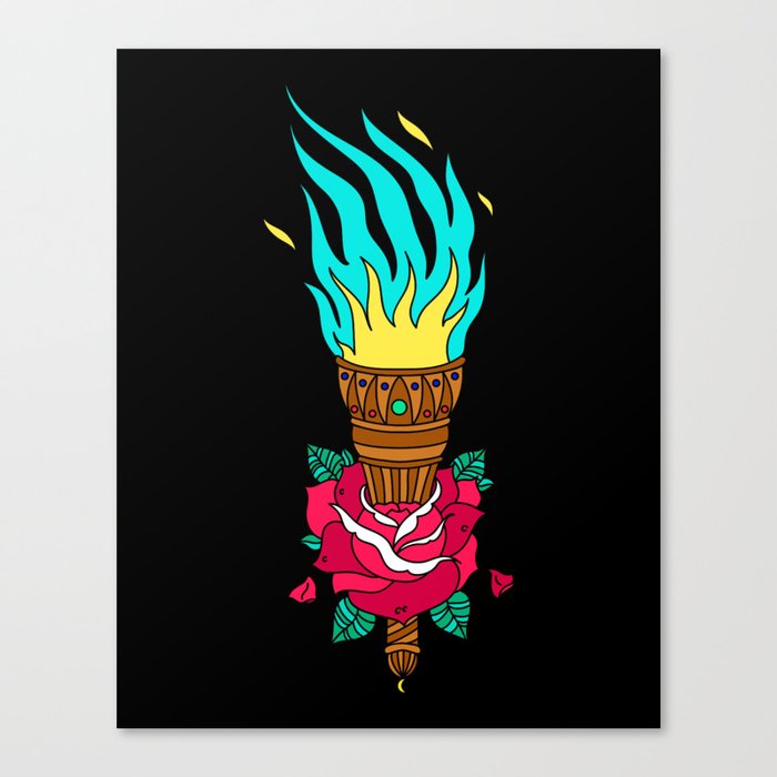 TORCHED ROSE Canvas Print