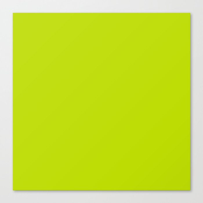 Lime Green Fluorescent Neon // Pantone® 389 U Canvas Print by One
