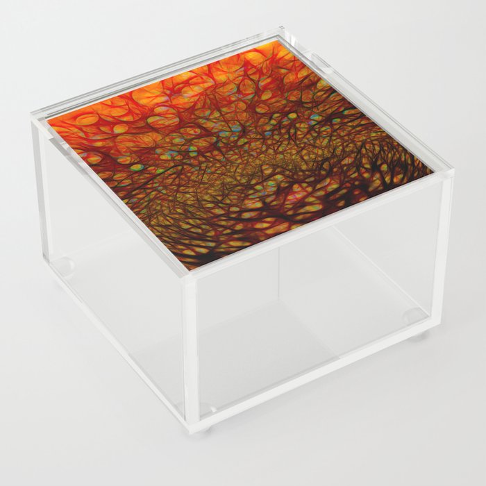 Dark Red Abstract  Acrylic Box