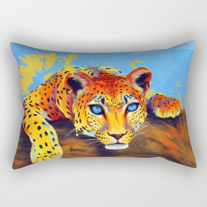 Tree Leopard Rectangular Pillow
