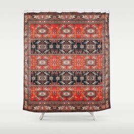 Oriental Traditional Antique Geometric Moroccan Fabric Style Shower Curtain