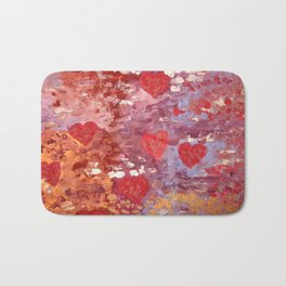 Valentine's Day Hearts Bath Mat | Acrylic, Hearts, Abstractart, Redhearts, Abstract, Love, Heart, Painting 