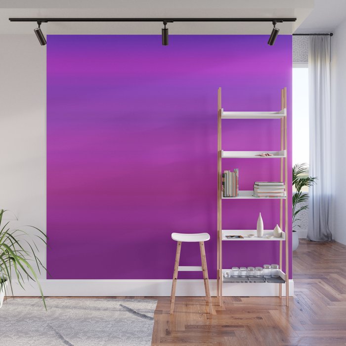 Purple & Blue Stripes | Bright gradient pattern Wall Mural