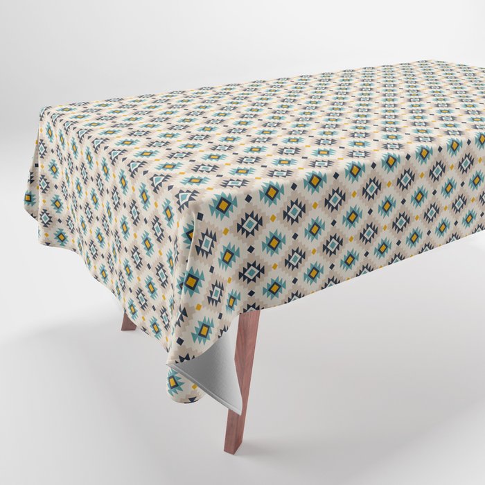 Geometric Oriental Bohemian Traditional Moroccan Style Pattern Tablecloth