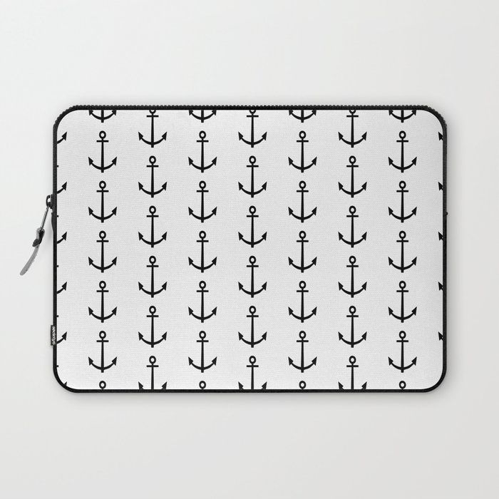 Anchor - Black & White, Nautical, Minimal, Simple, Design, Pattern, Trendy,  Cool, Simple, Modern Laptop Sleeve by CharlotteWinter
