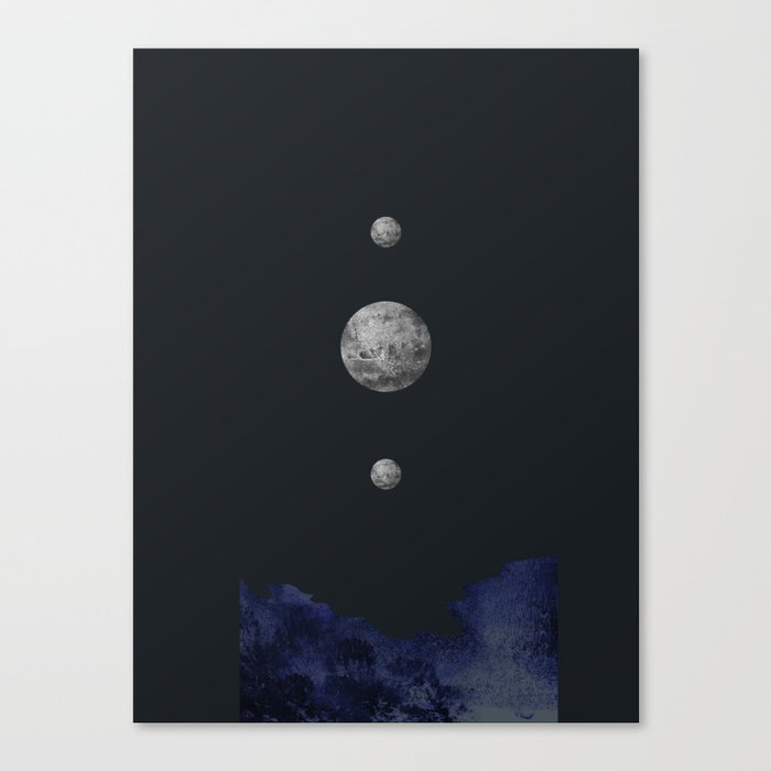 Abstract composition the moon is reflected in the sky Canvas Print