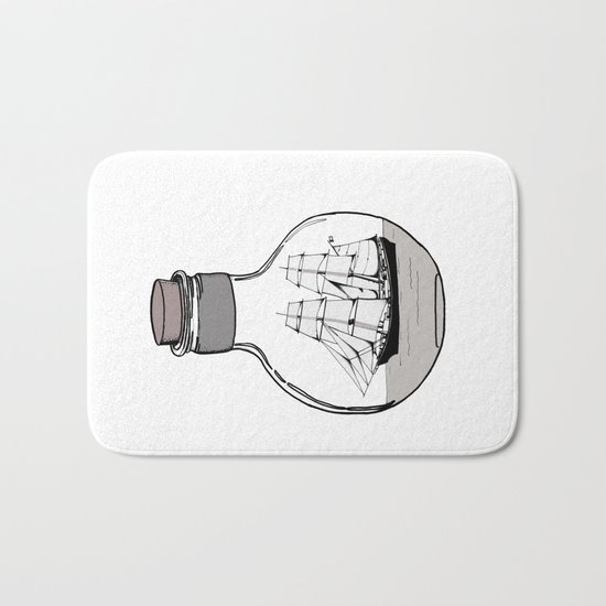 The ship in the bulb Bath Mat
