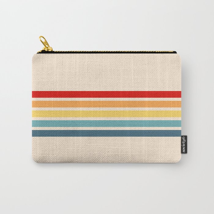 Takaakira - Classic Rainbow Retro Stripes Carry-All Pouch